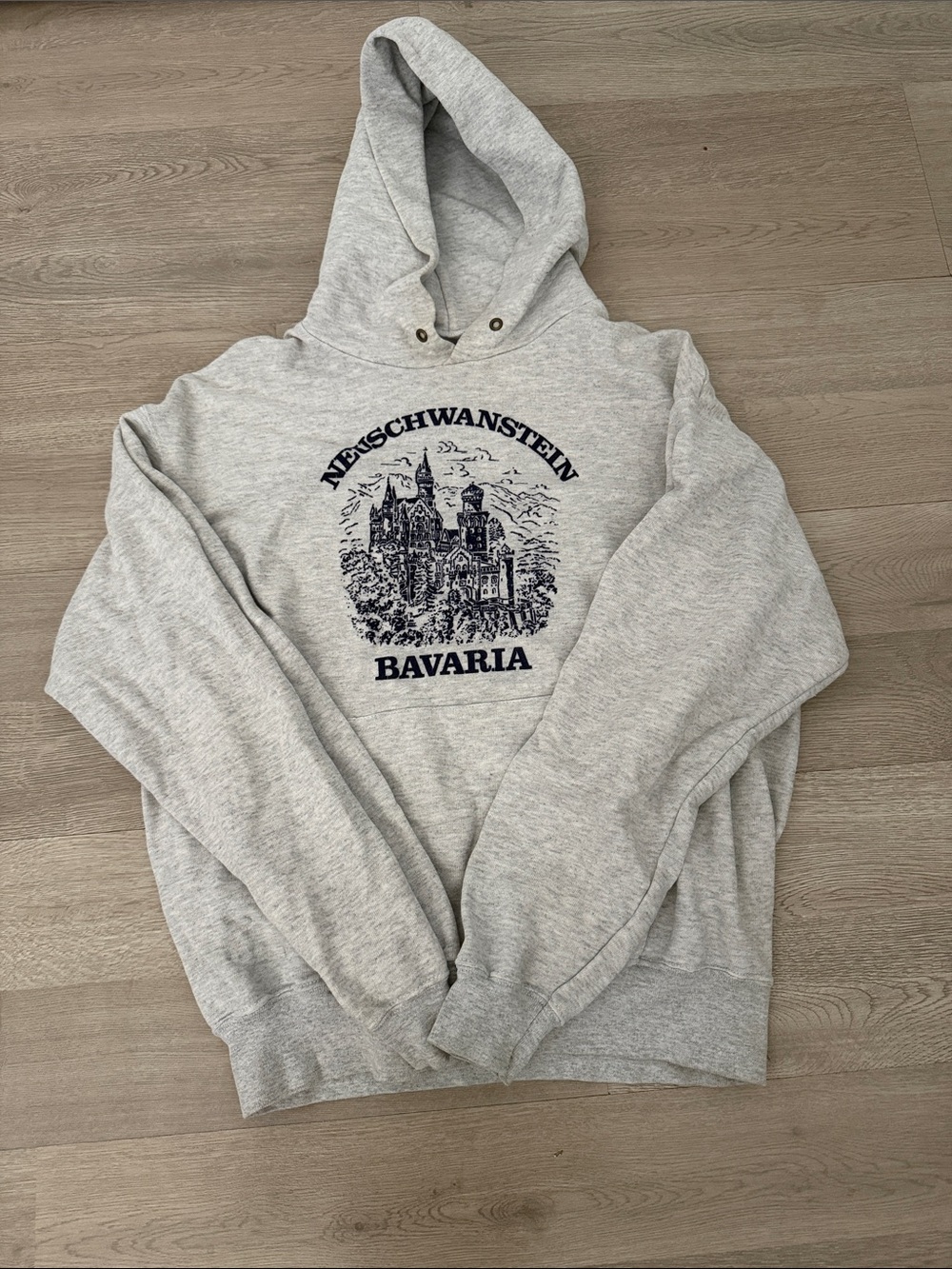 Neuschwanstein Bavaria Gray Graphic Hoodie - Unbranded